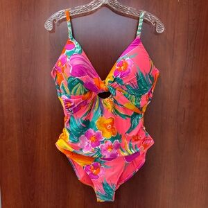 La Blanca Pink and Red One Piece Swimsuit
